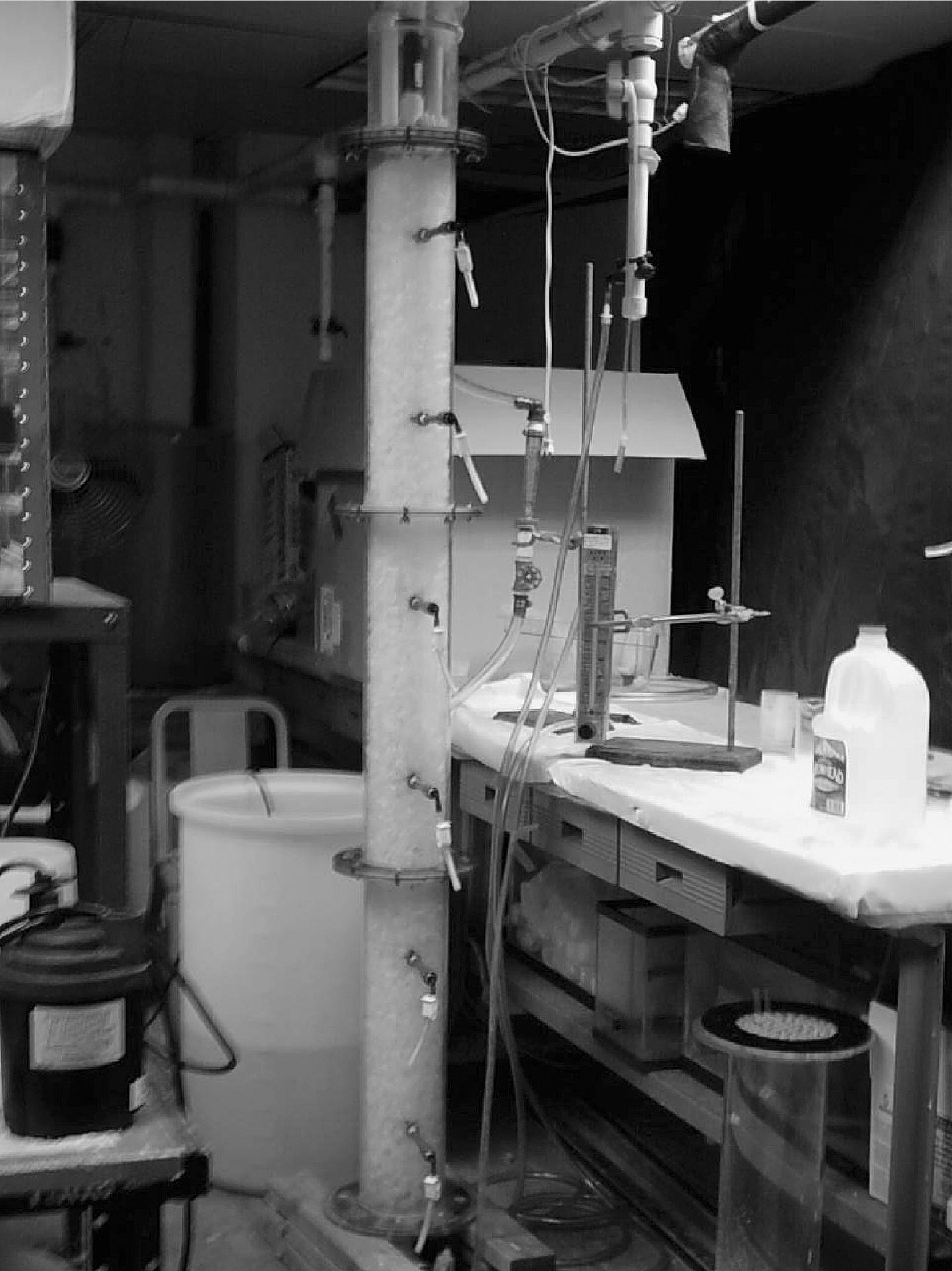 Laboratory set up for the packed column experiment